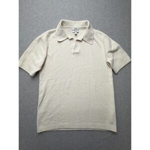 COS Polo Shirt Mens XS White Relaxed Fit Terry Cotton Knit Short Sleeve Casual